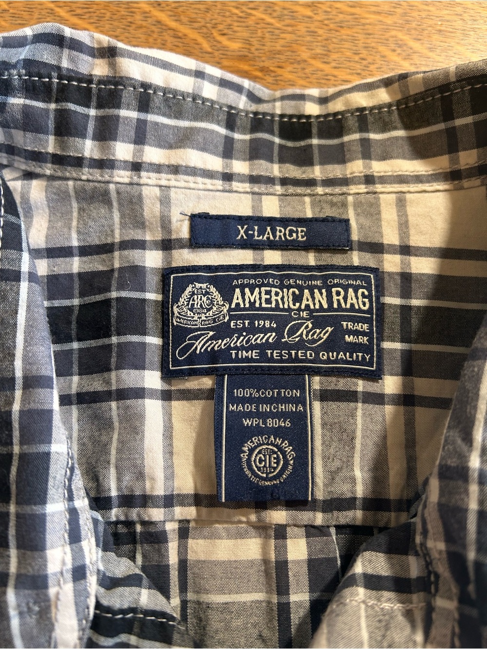 American Rag Black & White Plaid Button-Down Shirt - Picture 4 of 7